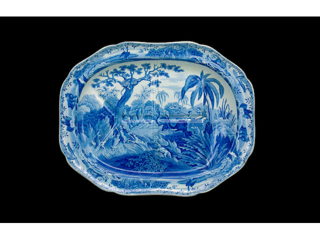 A large Spode 'Indian Sporting Series' tree and well platter, circa 1815-25,