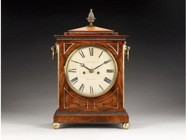 A mid 19th century mahogany and brass mounted bracket clock William Latch, Newport