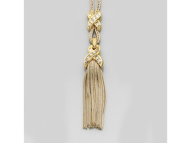 An 18ct gold and diamond necklace