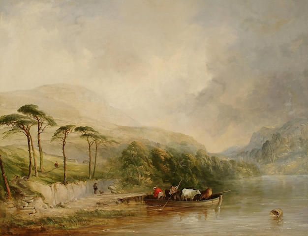 Edmund John Niemann, Snr. (British, 1813-1876) The ferry, 28 x 36in. (71 x 91.5 cm)