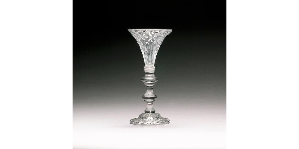 A rare early moulded wine glass circa 1730