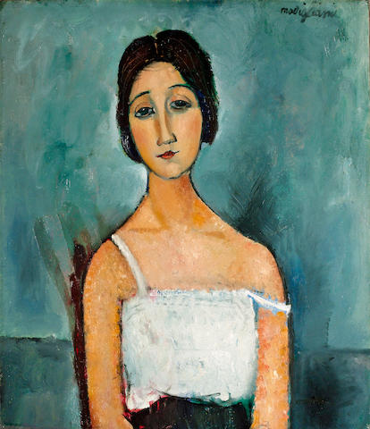 Amedeo Modigliani (1884-1920) Portrait de femme 80 x 69 cm. (31.5 x 27 1/8 in.)
