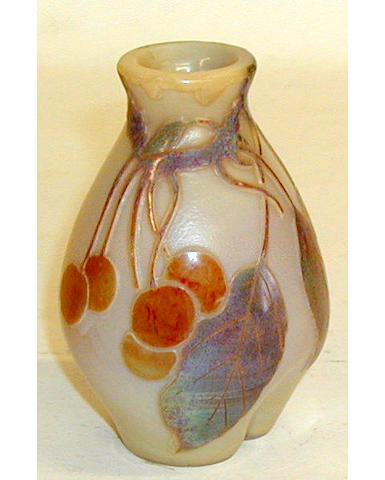 A small Legras cameo glass vase,