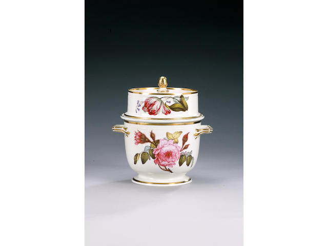 A Derby ice pail, cover and liner, circa 1815,