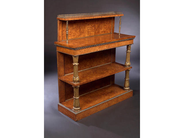 A burr elm carved giltwood and gilt-metal mounted Buffet,circa 1830, in the manner of Morel & Seddon