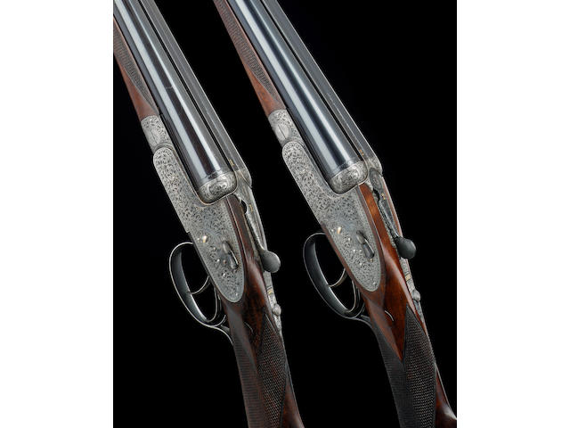 A FINE PAIR OF 16-BORE 'ROYAL' SIDELOCK EJECTOR GUNS BY HOLLAND & HOLLAND, NO. 25981/2 In their brass-mounted oak and leather case
