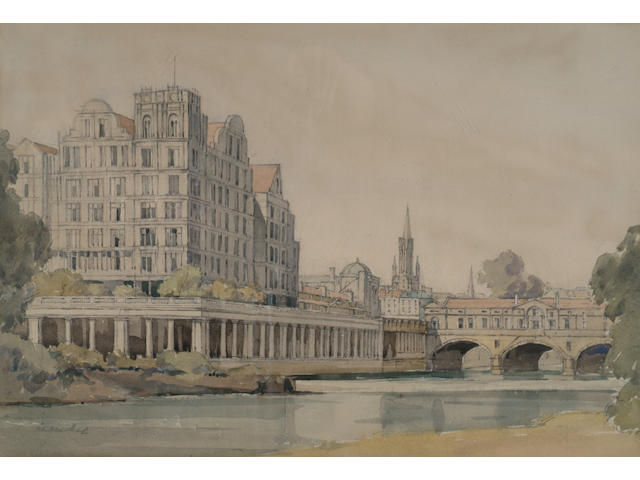 Glady Best (1898-?) 'Pulteney Bridge and The Empire, Bath'