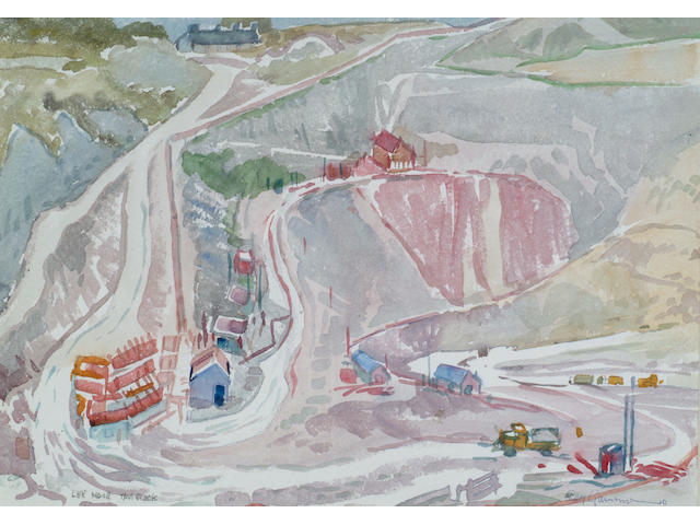 Reg Gammon RWA (1894-1997) 'China clay works, Lee Moor, near Tavistock' 26 x 37cm