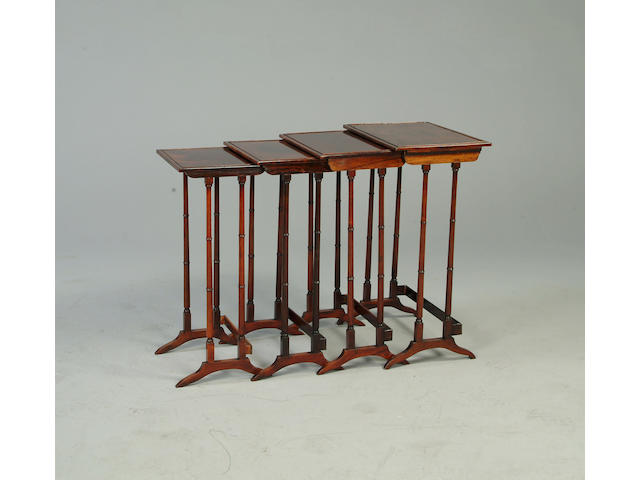 A Regency rosewood nest of four tables