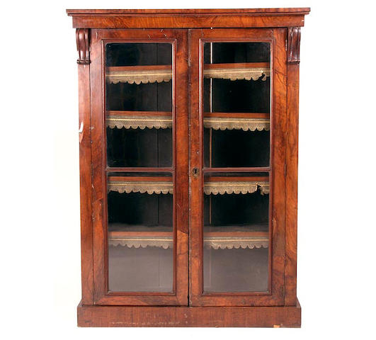 A Victorian walnut bookcase