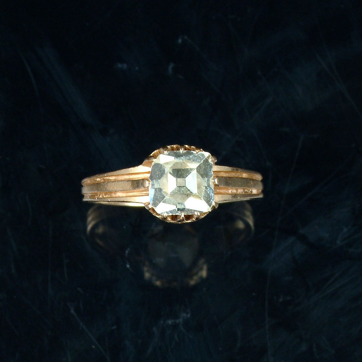 A diamond single-stone ring