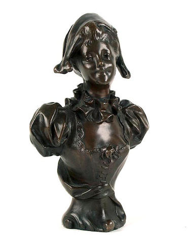 A bronze bust of a young girlHenry Godget