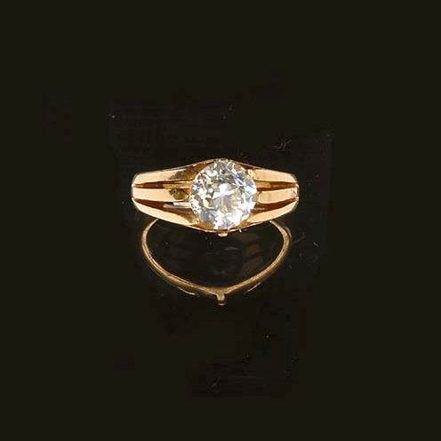 A diamond single-stone ring