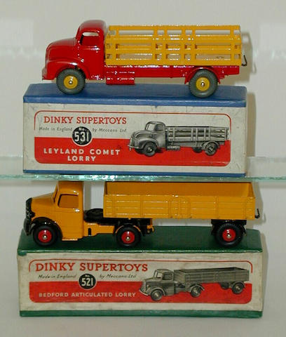 Bonhams : Dinky Bedford articulated lorry and Leyland Comet