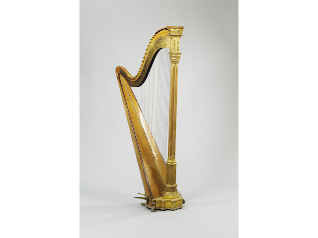 A Good Gothic Concert Harp by Sebastian and Pierre Erard, 18 Great Marlborough Street, London