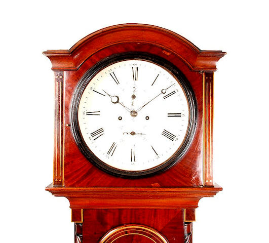 A mahogany cased eight day longcase clock
