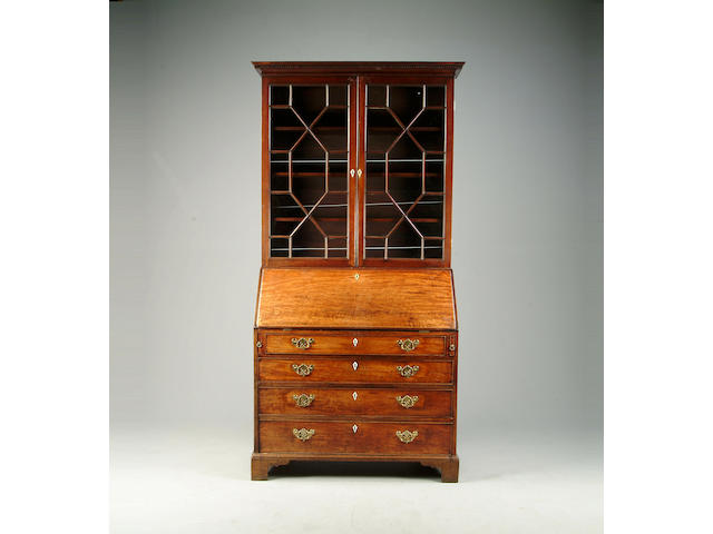 A George III mahogany bureau bookcase