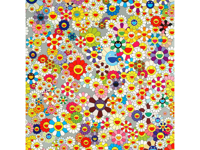 Takashi Murakami (Japanese, b.1962) Flower (Superflat) unframed 51 x 51cm. (image)