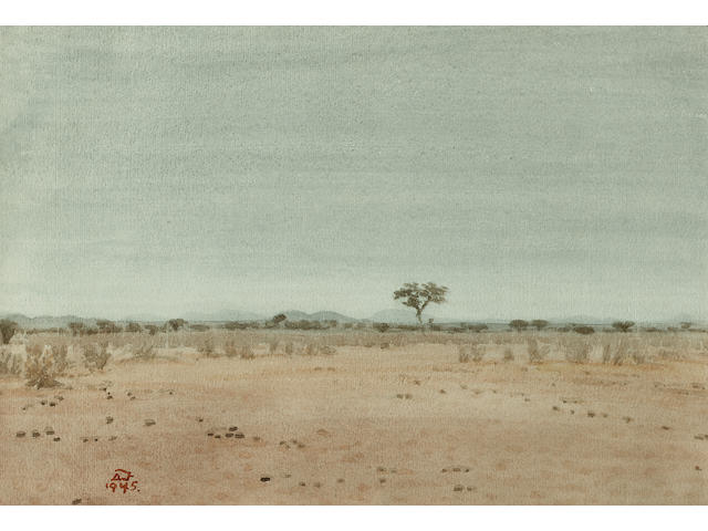 South African School (20th Century), African landscape, 18.5 x 27cm.