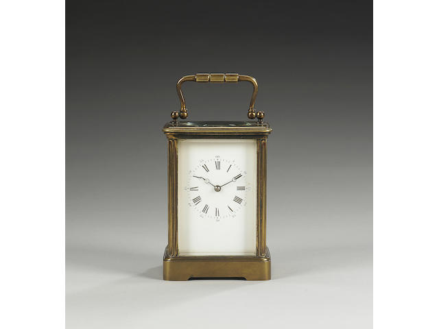 A 19th Century French brass carriage clock,