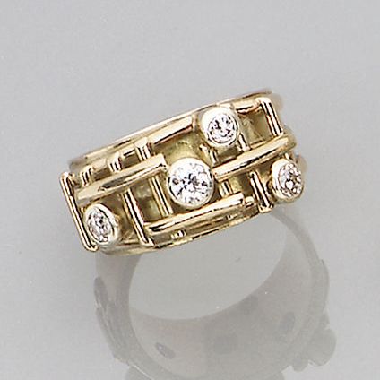 A diamond four stone ring
