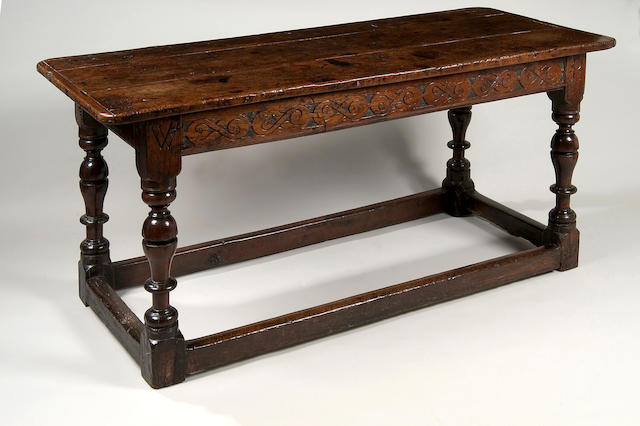 A 17th Century oak refectory table,