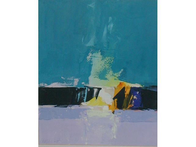 Donald Hamilton Fraser R.A. (b. 1929) "Sea Wall", abstract, 26 x 22cm