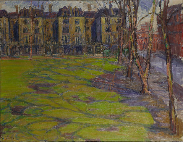 Frederick Gore R.A. (British, b.1913) March, Elm Park Gardens 28 x 35 3/4 in. (71 x 91 cm.)