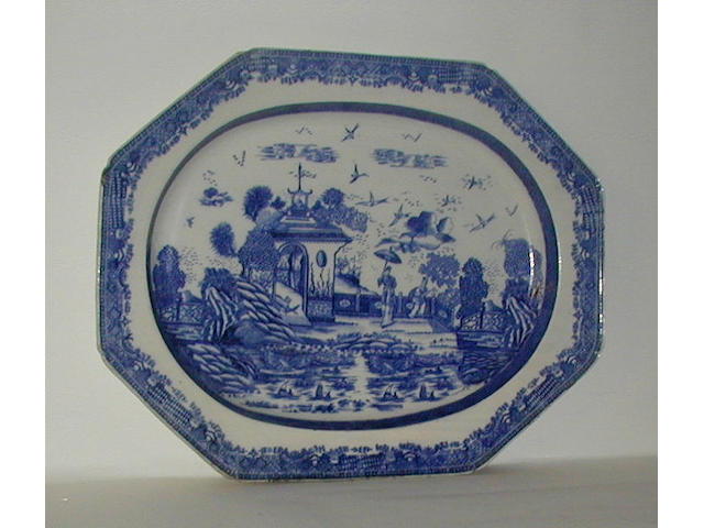 A large pearlware meat platter,