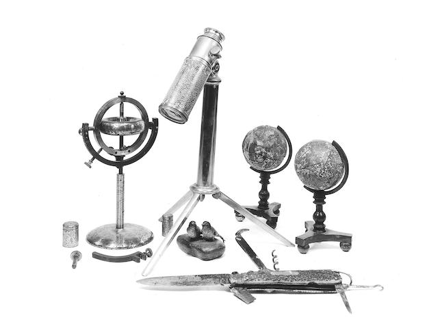 A 19th Century brass and shagreen table telescope
