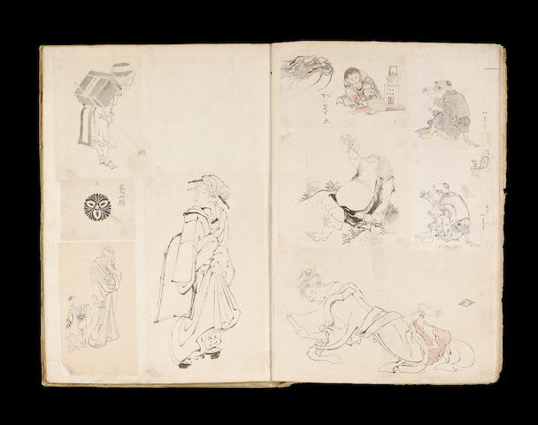 An elegant collector's folio of Ukiyo-e,