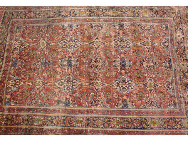 A Tabriz silk rug,