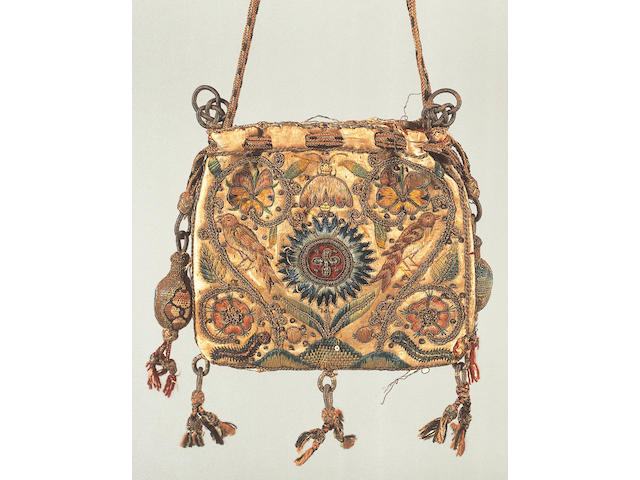 An early 17th Century drawstring purse,