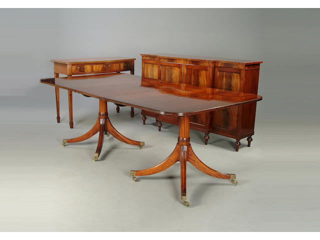 A Regency style mahogany dining suite