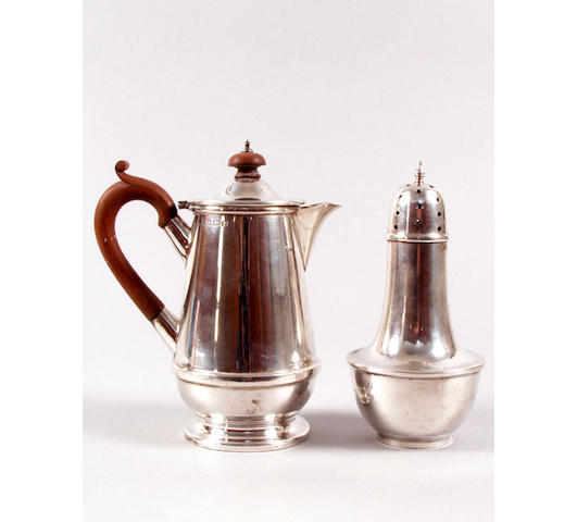 A silver water jug Birmingham 1933,