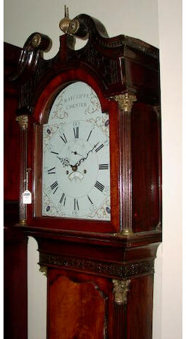 A mahogany early white dial longcase clock, John Ratcliffe, Chester, circa 1775,