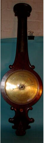 A mahogany banjo barometer, Cartwright, Preston, circa 1860,