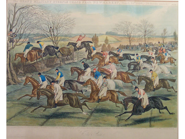 Charles Hunt (1806-1875?) The Grand Military Steeple Chase near Newmarket, March 24th 1856 first plate 38 x 51.5cm (15 x 20&#189;in) (4).