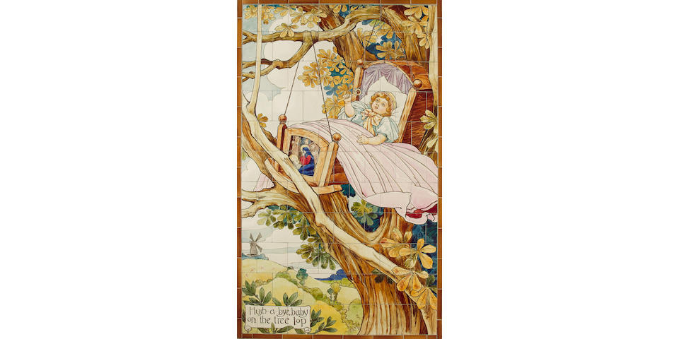 Lambeth `Hush a Bye Baby on the Tree Top' an Important Doulton Faience Tile Panel from the Seymour Ward of St Thomas' Hospital London SE1