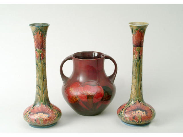 A Moorcroft two handled vase