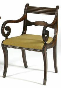 A set of six 19th Century mahogany dining chairs,