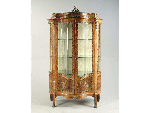 A French rosewood and gilt metal mounted vitrine