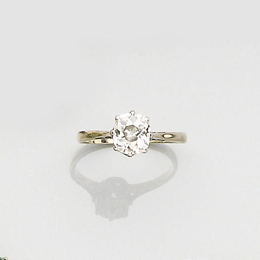 A diamond single-stone ring