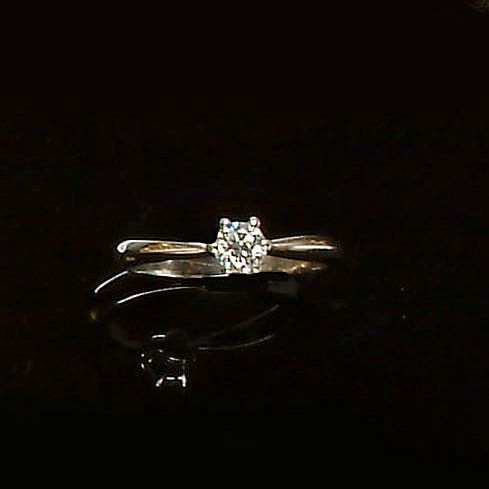 A diamond single-stone ring