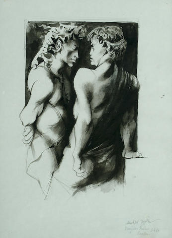 Michael Ayrton (British, 1921-1975) Dionysus and Penthoes 13 3/4 x 10 in. (35 x 25.5cm.)