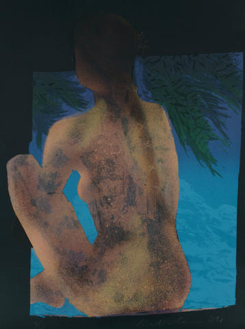 Ivor Abrahams (British, b.1935) Seated female nude unframed 42 1/2 x 31in. (108 x 79cm.)(2)