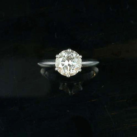A D-colour, internally flawless diamond single-stone ring by Tiffany & Co