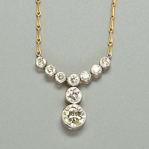 A diamond-set pendant