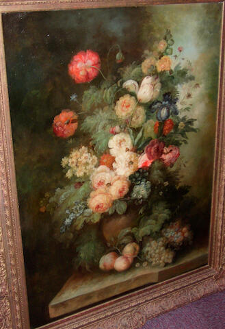 Bonhams L Martin 20th Century European Roses And Grapes On