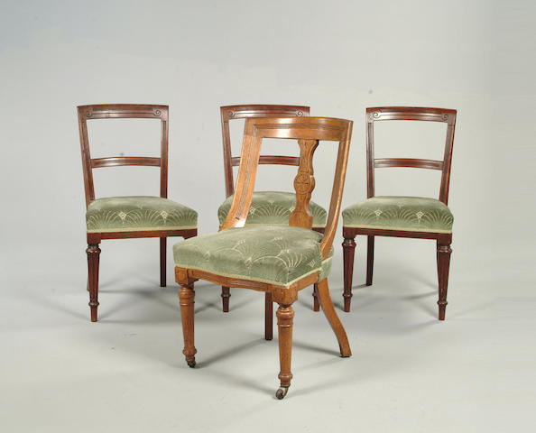 A set of three late Victorian dining chairs